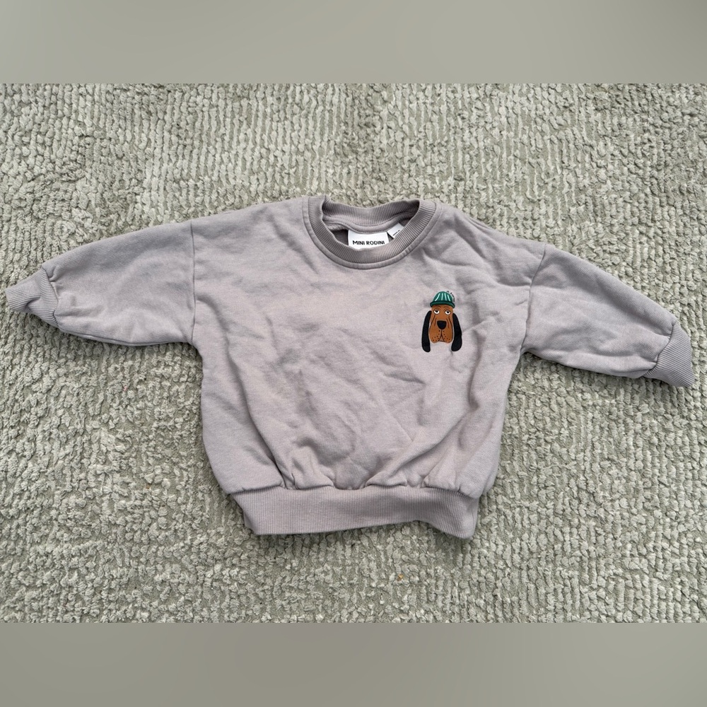 Mini Rodini Gray Ribbed Sweatshirt